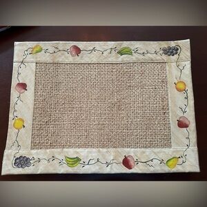Hand painted raffia placemats